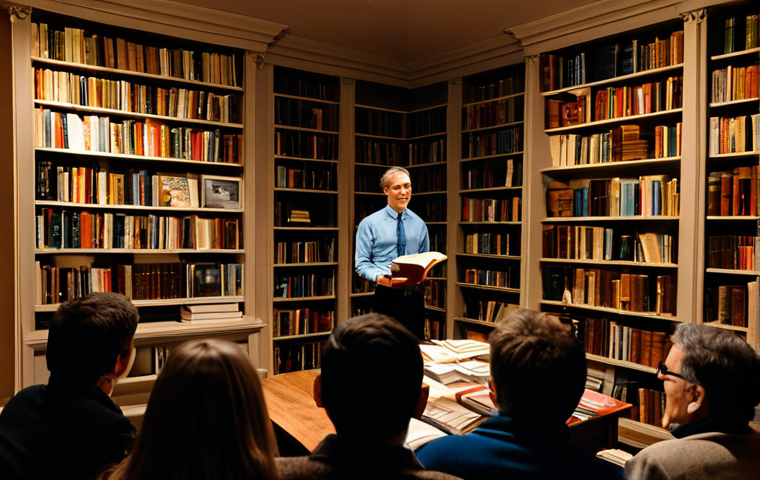 북토크 프로그램 - Author Speaking at a Book Talk**

"A professional author, fully clothed in appropriate attire, givin...