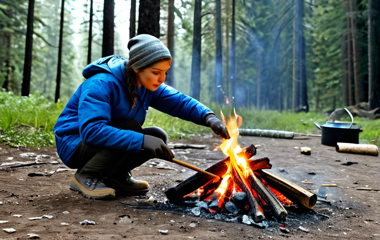 캠프파이어 준비 - Campfire Cooking**
"A professional photograph of people roasting marshmallows and cooking food over... 캠프파이어 준비 - Campfire Cooking**
"A professional photograph of people roasting marshmallows and cooking food over...